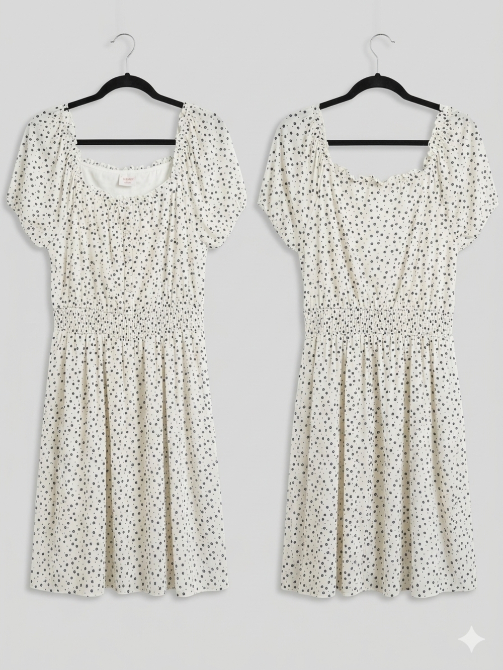 Siren Lily Cream Dress with Black Flowers